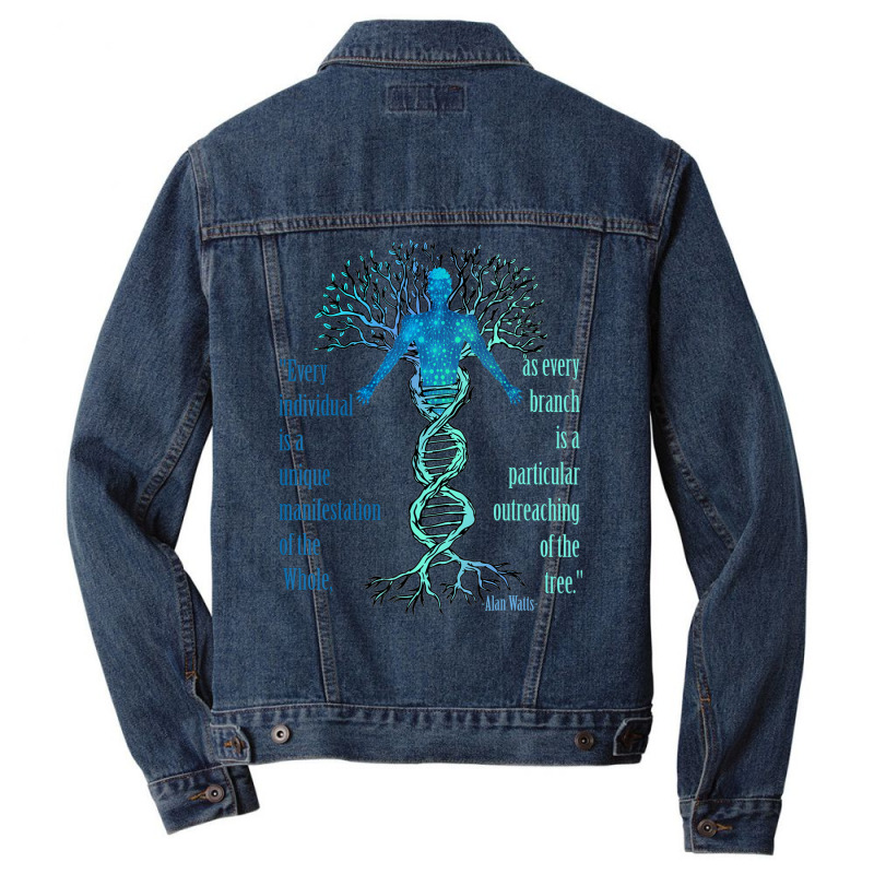 Alan Watts Best Philosophical Quotes Men Denim Jacket by cm-arts | Artistshot