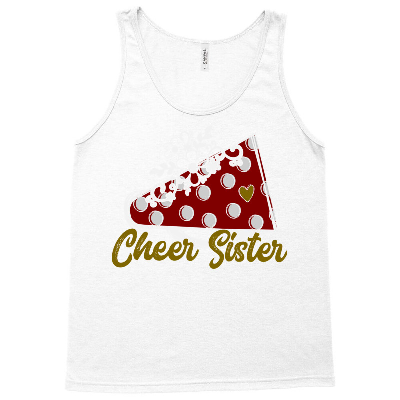 Cheer Sister Shirt, Maroon Megaphone Heart Flower Accent Pullover Hood Tank Top by cm-arts | Artistshot