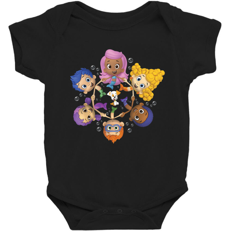 Bubble Guppies Synchronized Swimming Circle Portrait Baby Bodysuit by cm-arts | Artistshot