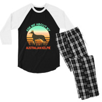 Ask Me About My Australian Kelpie Men's 3/4 Sleeve Pajama Set | Artistshot