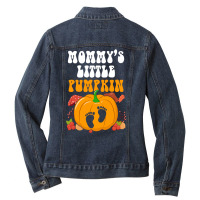 Mommys Little Pumpkin  Halloween Maternity Ladies Denim Jacket | Artistshot