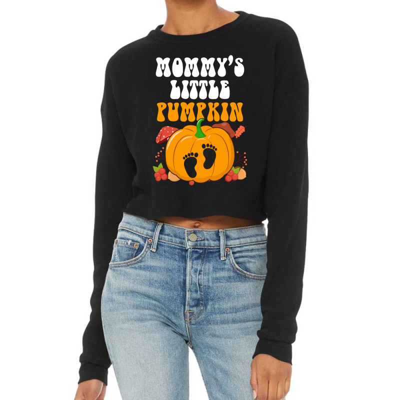 Mommys Little Pumpkin  Halloween Maternity Cropped Sweater by demar a simmons | Artistshot