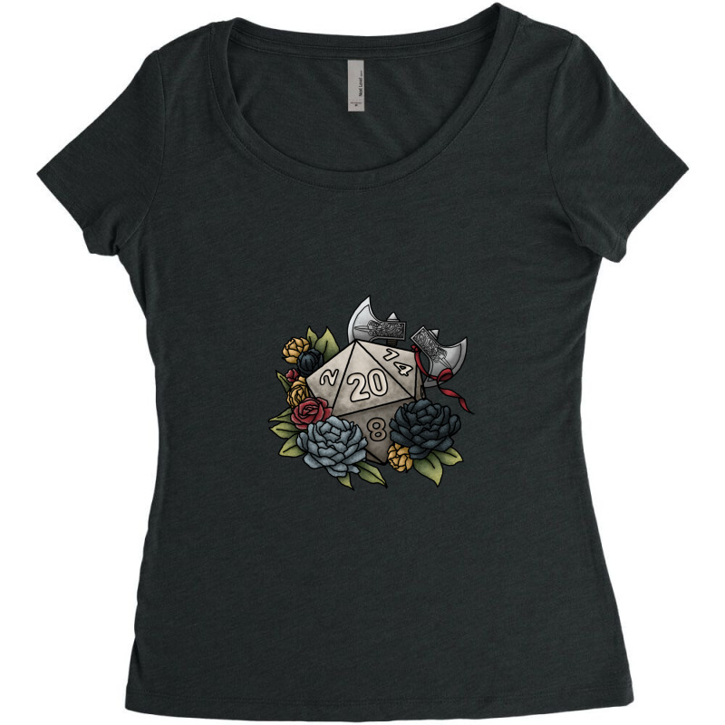 Barbarian Class D20 - Tabletop Gaming Dice Women's Triblend Scoop T-shirt by RickyRamshur | Artistshot