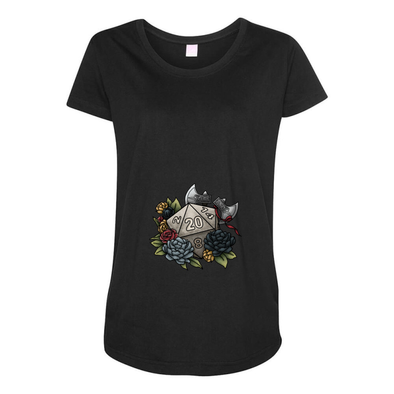 Barbarian Class D20 - Tabletop Gaming Dice Maternity Scoop Neck T-shirt by RickyRamshur | Artistshot