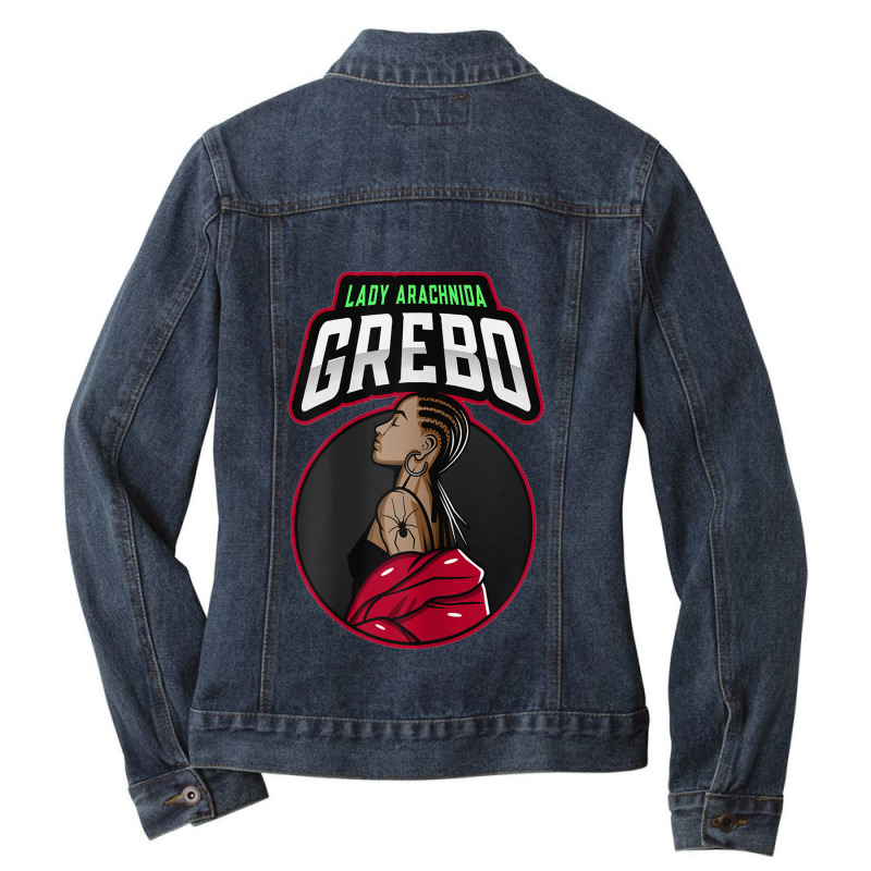 Womens Grebo Lady Arachnida, Liberian Superhero, African Ancestry Ladies Denim Jacket by cm-arts | Artistshot