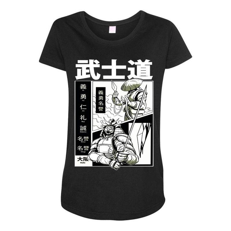 Japanese Samurai Warrior Maternity Scoop Neck T-shirt by LoveBird | Artistshot