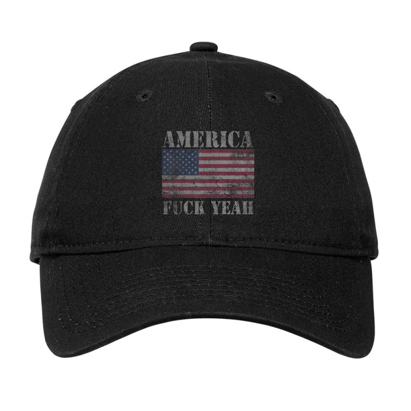 America Fuck Yeah Usa Quotes Patriotic Adjustable Cap by cm-arts | Artistshot