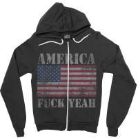 America Fuck Yeah Usa Quotes Patriotic Zipper Hoodie | Artistshot