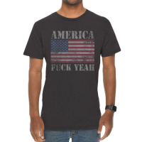 America Fuck Yeah Usa Quotes Patriotic Vintage T-shirt | Artistshot