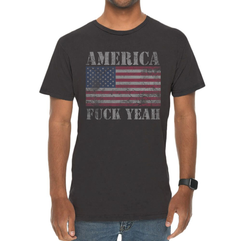 America Fuck Yeah Usa Quotes Patriotic Vintage T-Shirt by cm-arts | Artistshot