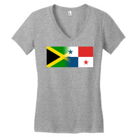 Jamaican Panamanian Flag Jamaica Panama Pullover Hoodie Women's V-neck T-shirt | Artistshot