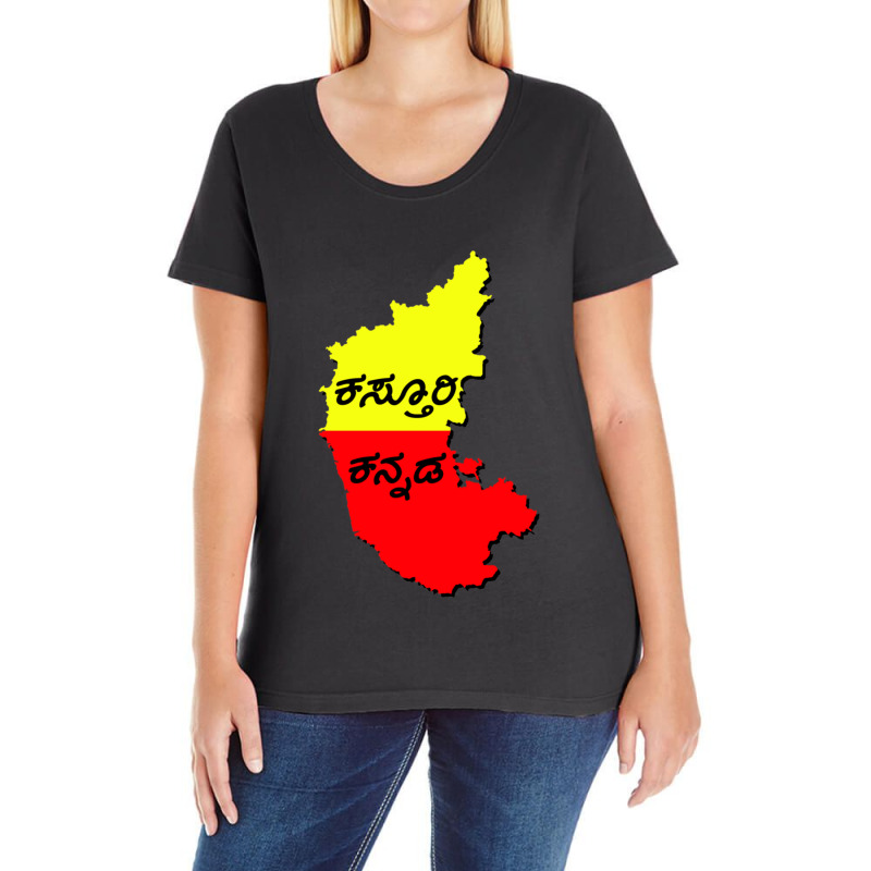 Kasturi Kannada Ladies Curvy T-Shirt by cm-arts | Artistshot