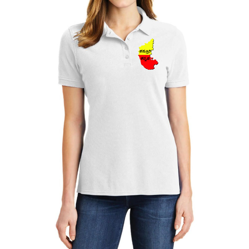 Kasturi Kannada Ladies Polo Shirt by cm-arts | Artistshot