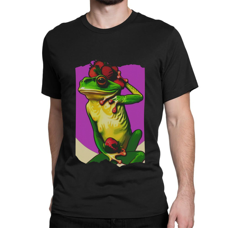 Frog With A Strawberry Classic T-shirt | Artistshot