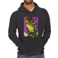 Frog With A Strawberry Vintage Hoodie | Artistshot