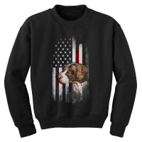 Patriotic German Shorthaired Pointer American Flag Gsp Dog Youth Sweatshirt | Artistshot