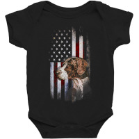 Patriotic German Shorthaired Pointer American Flag Gsp Dog Baby Bodysuit | Artistshot