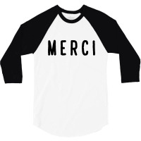 Noun Merci Thank You Translation 3/4 Sleeve Shirt | Artistshot