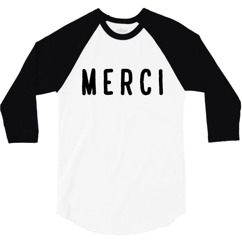 Noun Merci Thank You Translation 3/4 Sleeve Shirt | Artistshot