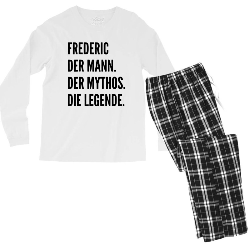 Funny German First Name Design   Frederic Men's Long Sleeve Pajama Set | Artistshot