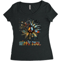 Daisy Peace Sign Hippie Soul Sunflower Peace Symbol Lover Women's Triblend Scoop T-shirt | Artistshot