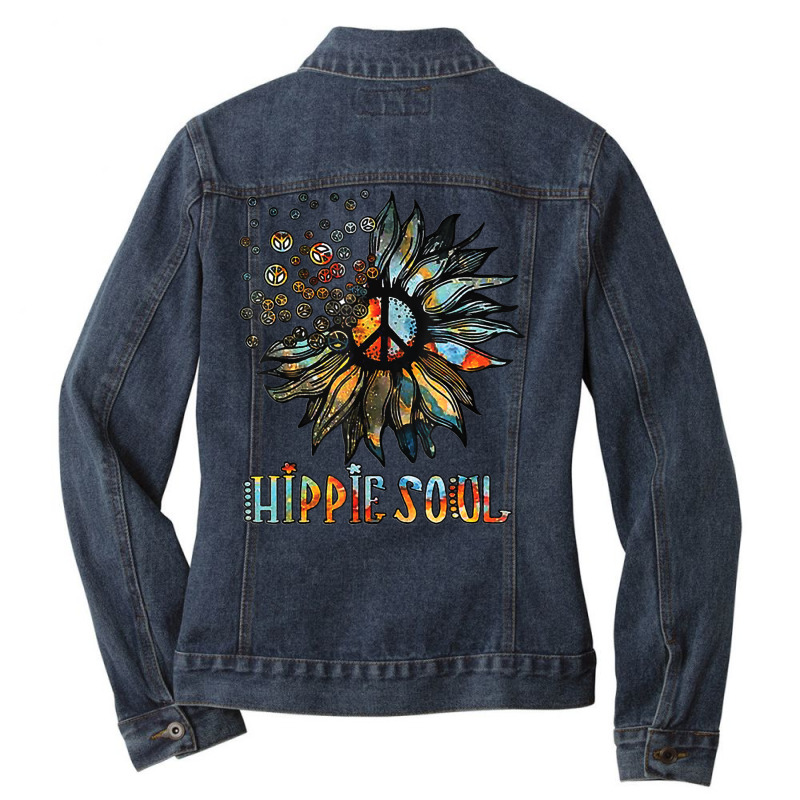 Daisy Peace Sign Hippie Soul Sunflower Peace Symbol Lover Ladies Denim Jacket by brumfieldportillo7vlpq8 | Artistshot