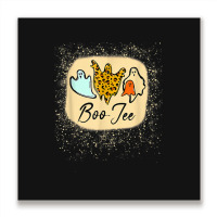 Boo Jee Ghost Leopards Halloween Scary Night Horror Metal Print Square | Artistshot