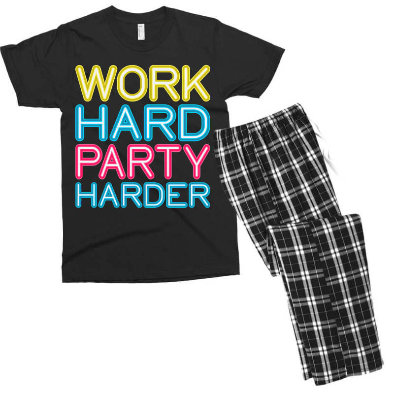 Work Hard Party Harder Partying Drinking Men's T-shirt Pajama Set by Sheppard Karena | Artistshot