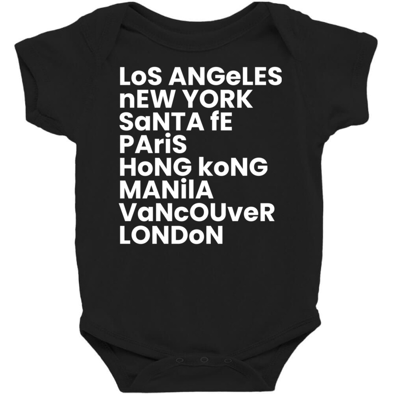 Los Angeles New York Santa Fe Paris Cities Of The World Sweatshirt Baby Bodysuit by cm-arts | Artistshot