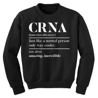 Crna Noun   Certified Registered Nurse Anesthetists Raglan Baseball Te Youth Sweatshirt | Artistshot