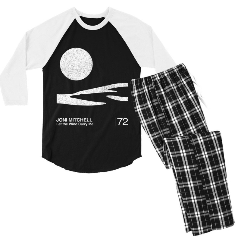 Joni Mitchell Joni Mitchell _ Let The Wind Carry Me _ Minimalist Graph Men's 3/4 Sleeve Pajama Set | Artistshot