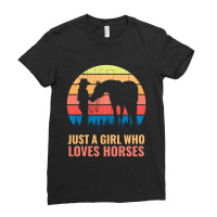 Just A Girl Who Loves Horses Western Horse Riding Rider Ladies Fitted T-shirt | Artistshot