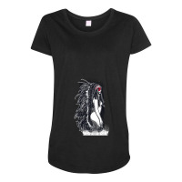 Native American Woman Illustration1 Maternity Scoop Neck T-shirt | Artistshot