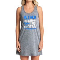 Retired Lineman Rain Shine Sleet Or Snow Quote Gift For Lineman Tank Dress | Artistshot