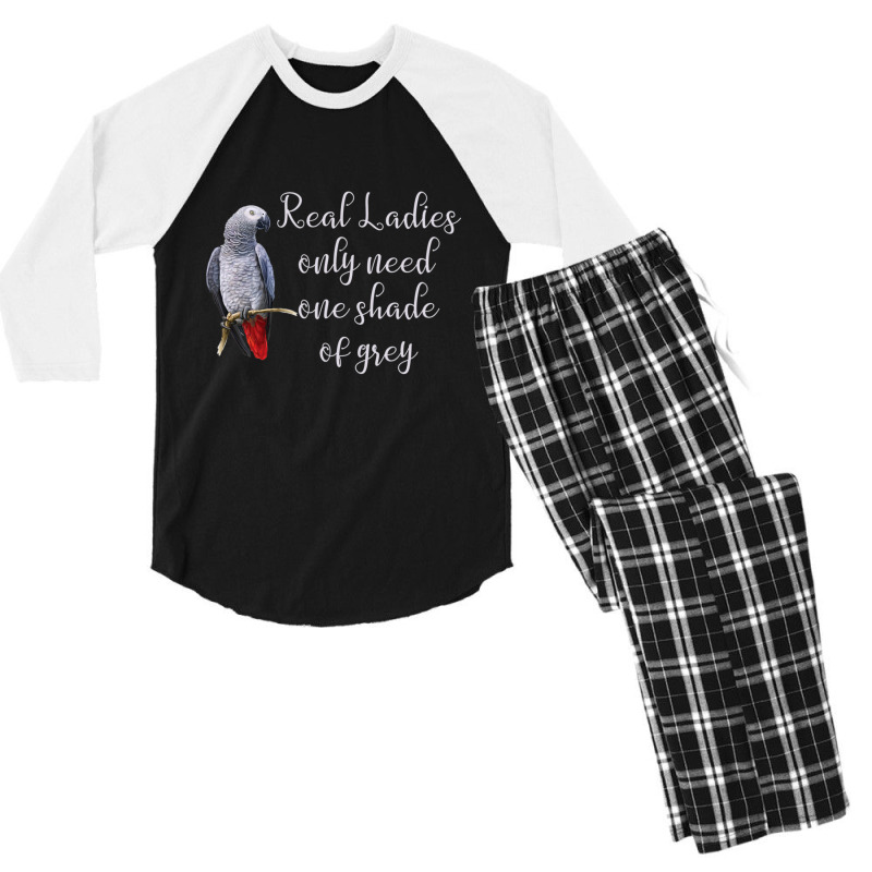 African Gray Parrot Real Ladies Quote Men's 3/4 Sleeve Pajama Set | Artistshot