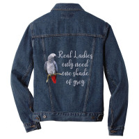 African Gray Parrot Real Ladies Quote Men Denim Jacket | Artistshot