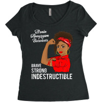 Brain Aneurysm Survivor Indestructible Awareness Gift Women's Triblend Scoop T-shirt | Artistshot