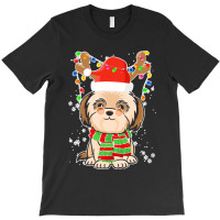 Funny Shih Tzu Lovers Christmas Shih Tzu Christmas Tree Santa Hat Xmas T-shirt | Artistshot