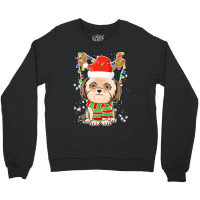 Funny Shih Tzu Lovers Christmas Shih Tzu Christmas Tree Santa Hat Xmas Crewneck Sweatshirt | Artistshot