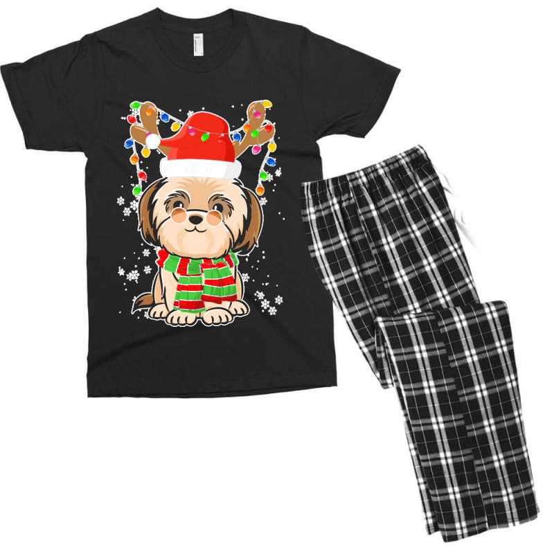 Funny Shih Tzu Lovers Christmas Shih Tzu Christmas Tree Santa Hat Xmas Men's T-shirt Pajama Set | Artistshot