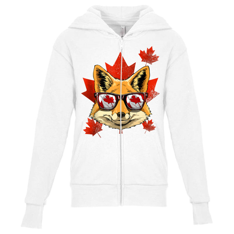 Canadian Fox Maple Tree Leaf Canada Flag Animal Fox Lover Tank Top Youth Zipper Hoodie by cm-arts | Artistshot