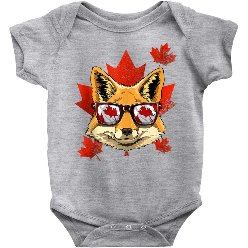 Canadian Fox Maple Tree Leaf Canada Flag Animal Fox Lover Tank Top Baby Bodysuit by cm-arts | Artistshot