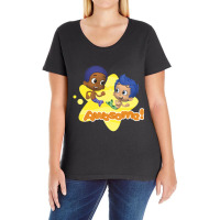 Bubble Guppies Awesome! Gil And Goby Star Portrait Ladies Curvy T-shirt | Artistshot