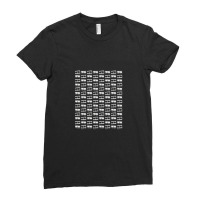 Cassette Pattern Black And White Ladies Fitted T-shirt | Artistshot