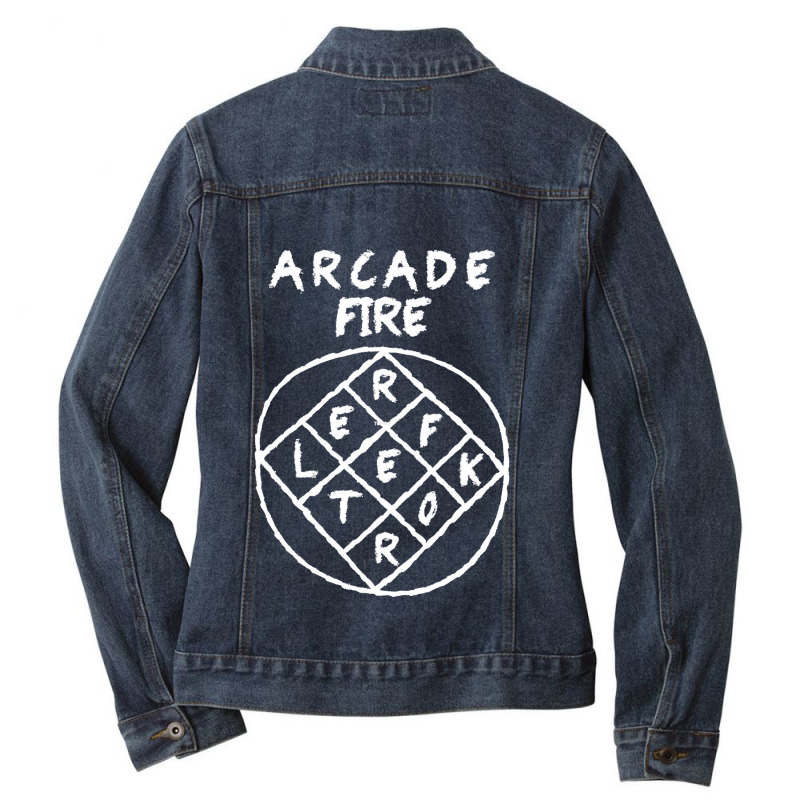 Arcade Fire Reflektor Ladies Denim Jacket by cm-arts | Artistshot