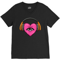 Downtown Girl Aesthetic Heart Weirdcore Coquette Aesthetic V-neck Tee | Artistshot