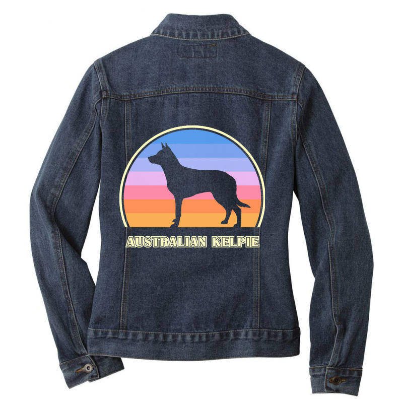 Australian Kelpie Australian Kelpie Vintage Sunset Dog Ladies Denim Jacket by netheriteshepherd | Artistshot