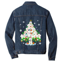 Funny Funny Poodle Christmas Tree Ornament Decor Costume Men Denim Jacket | Artistshot