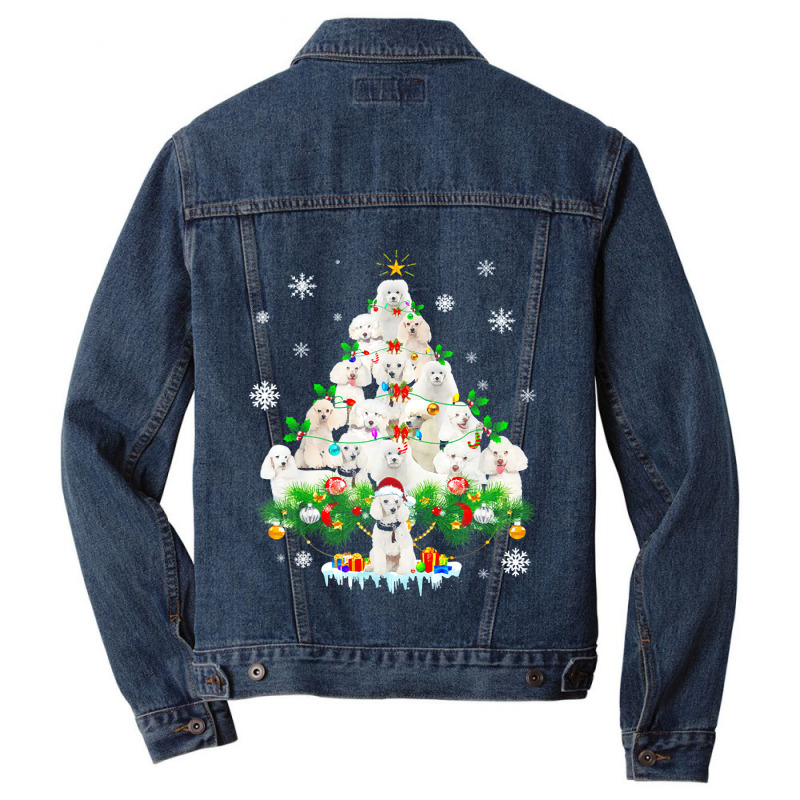 Funny Funny Poodle Christmas Tree Ornament Decor Costume Men Denim Jacket | Artistshot