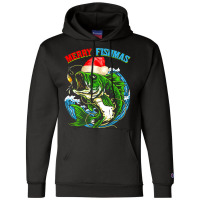 Funny Merry Christmas Fishmas Funny Fishing Fish Present Champion Hoodie | Artistshot